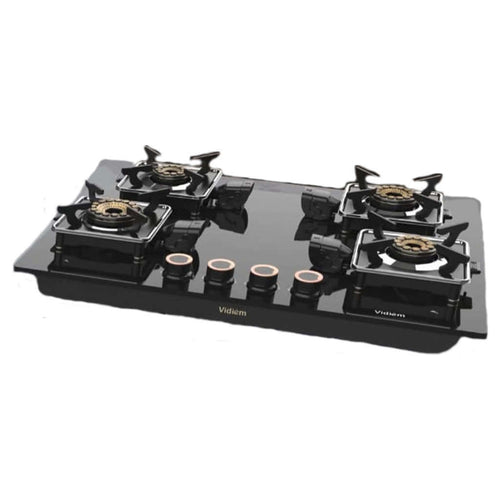 Vidiem Vogue 4 Burner Glass Top Gas Stove 