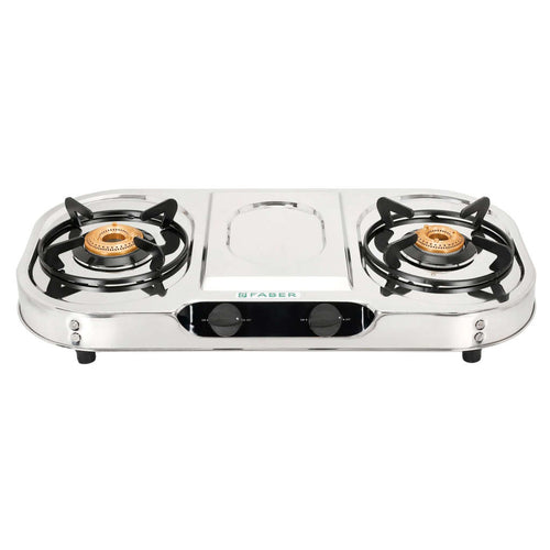 Faber Crystal Stainless Steel Cooktop 2 Brass Burner 