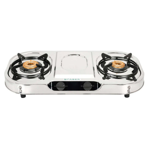 Faber Crystal Stainless Steel Cooktop 2 Brass Burner 