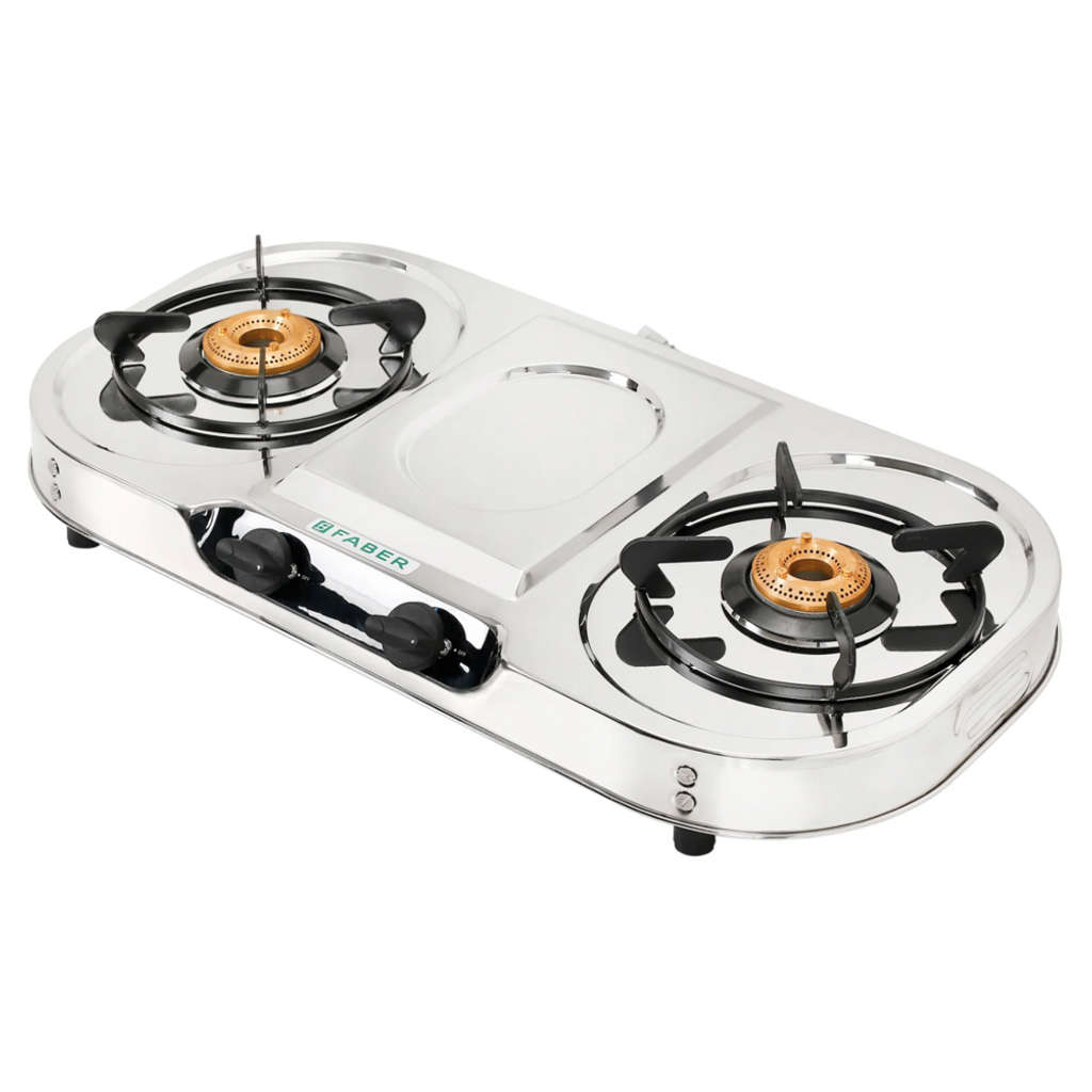 Faber Crystal Stainless Steel Cooktop 2 Brass Burner