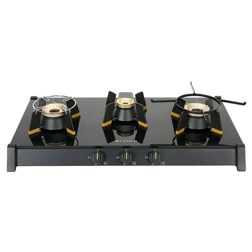Buy Faber Genius 753 Glass Top Gas Stove 3 Brass Burner Online at Bestomart