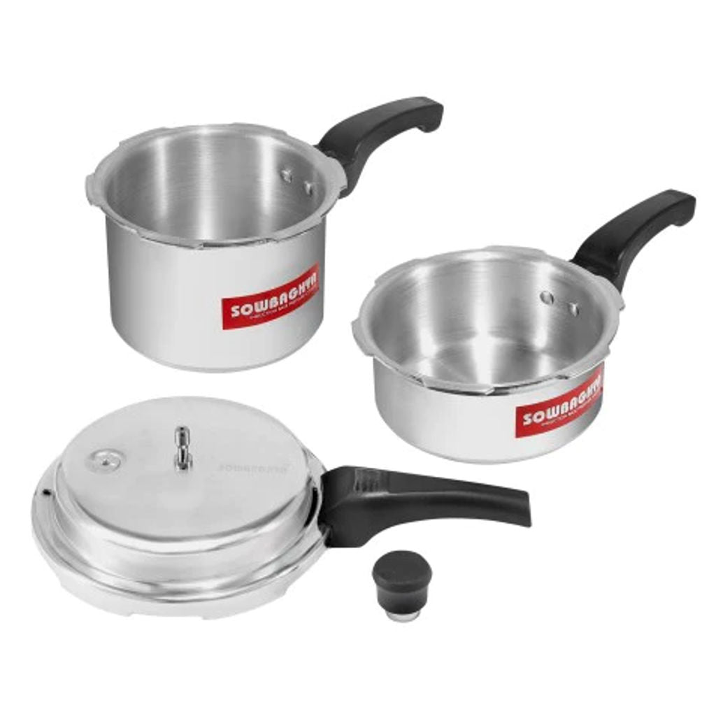 Sowbaghya Elite Induction Base Alu Pressure Cooker & Pan 3 Litre EPP03