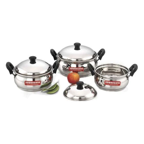 Sowbaghya Ultima IB Stainless Steel Cook 'n' Serve Pot 6Pcs ISS14 