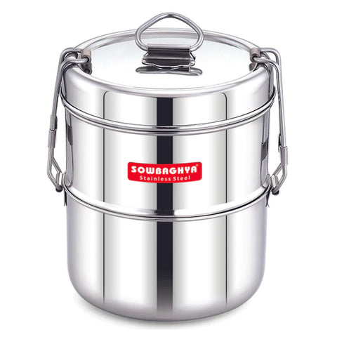 Sowbaghya Stainless Steel Lunch Box Double SSLB02 