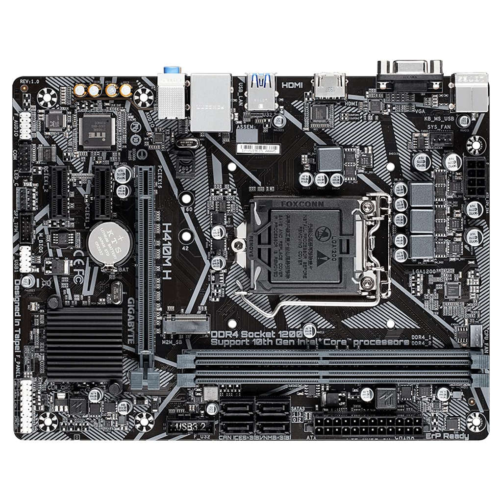 Gigabyte H410M H Ultra Durable Motherboard With 8118 Gaming LAN, Anti-Sulfur Resistor & Smart Fan