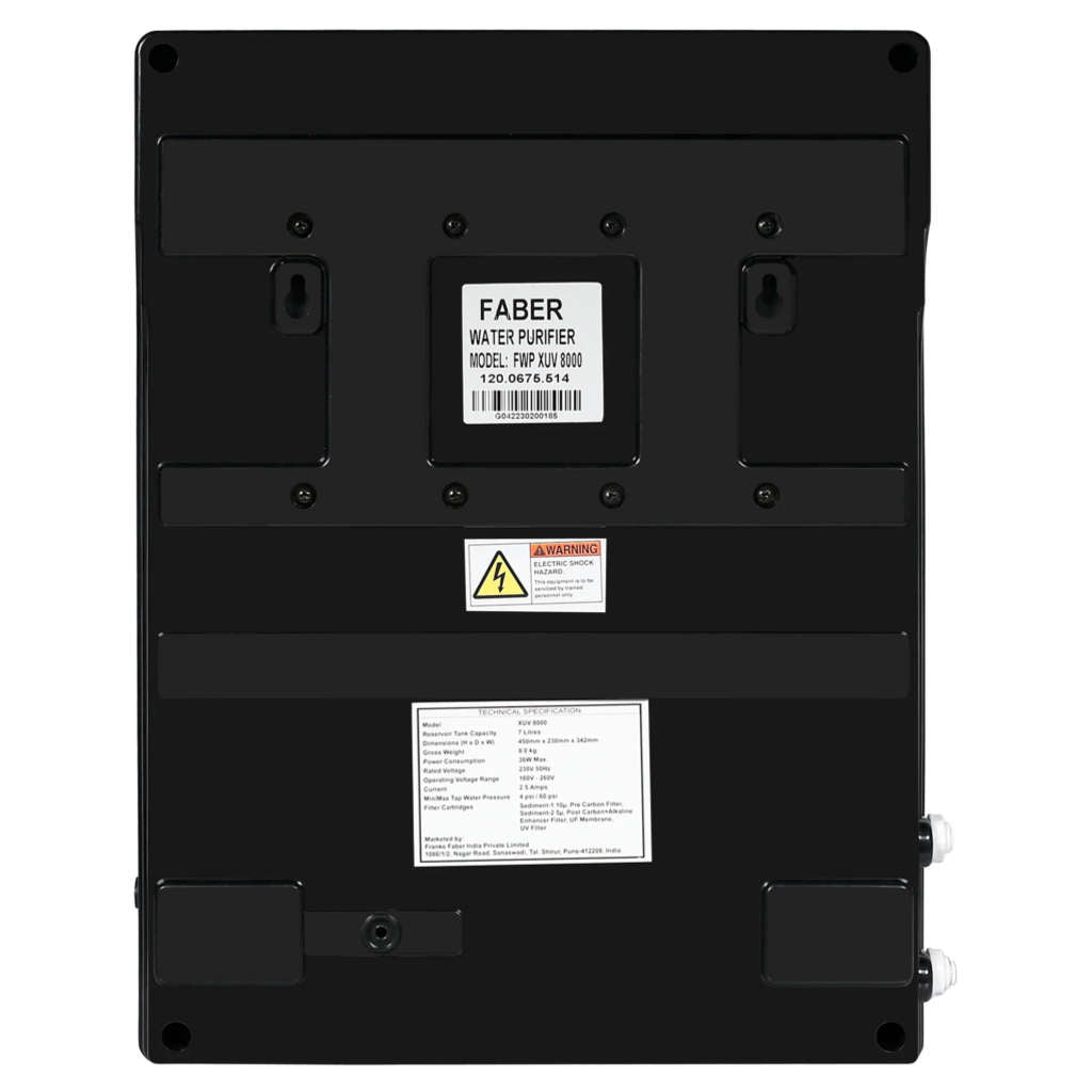 Faber FWP Galaxy Pro Plus BK Water Purifier 7 Litre RO+UV+MAT
