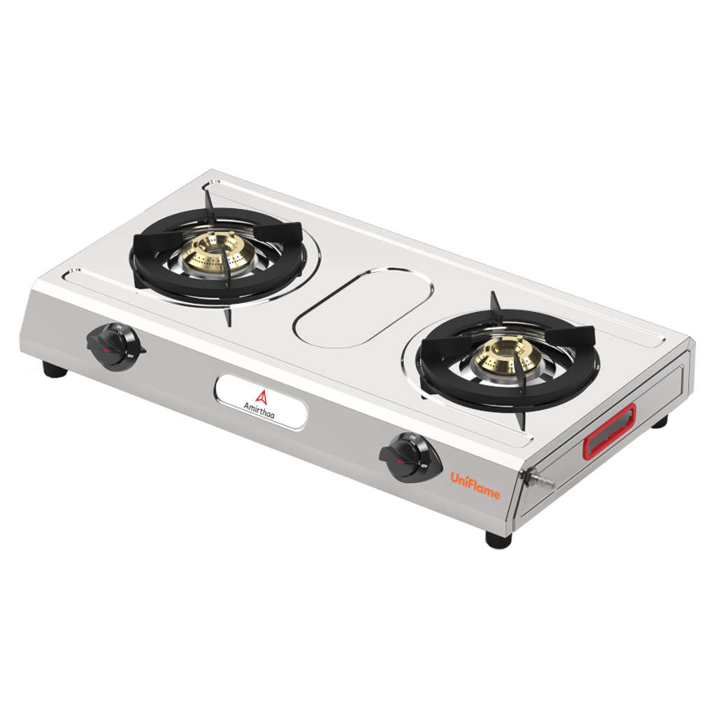 Amirthaa Uniflame Stainless Steel Gas Stove 2 Burner