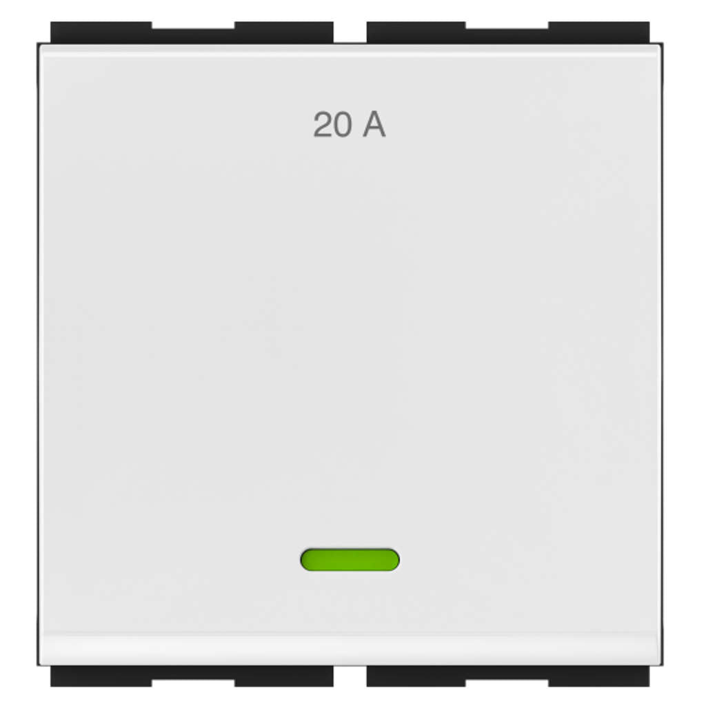 GM Zicono 20A 1 Way Switch With LED Indicator 2 Module AA 2 375 