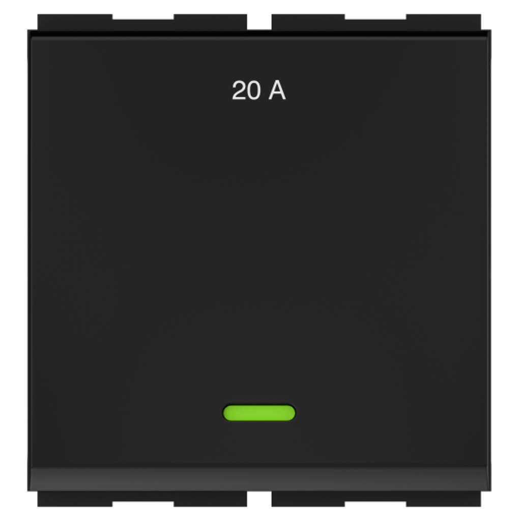 GM Zicono 20A 1 Way Switch With LED Indicator 2 Module AA 2 375
