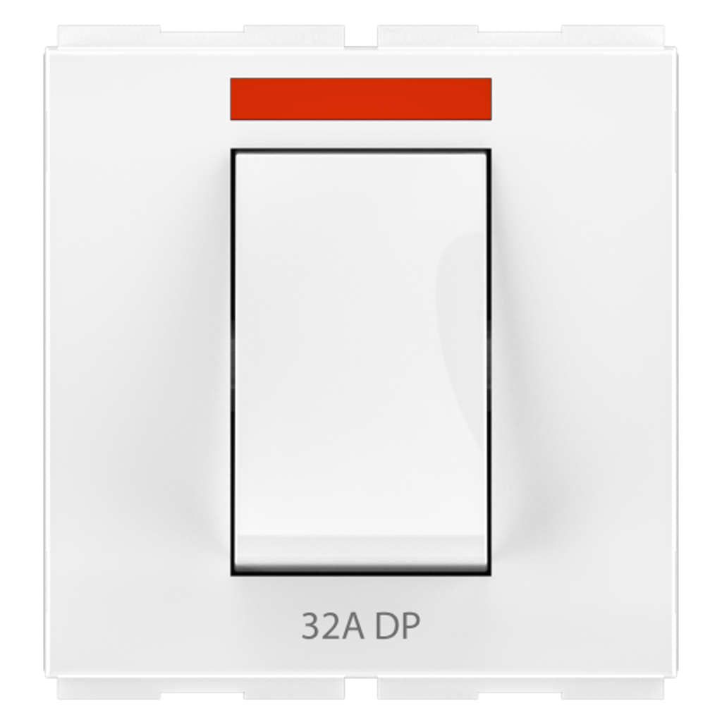 GM Zicono 32A Double Pole Switch With LED Indicator 2 Module AA 2 378 