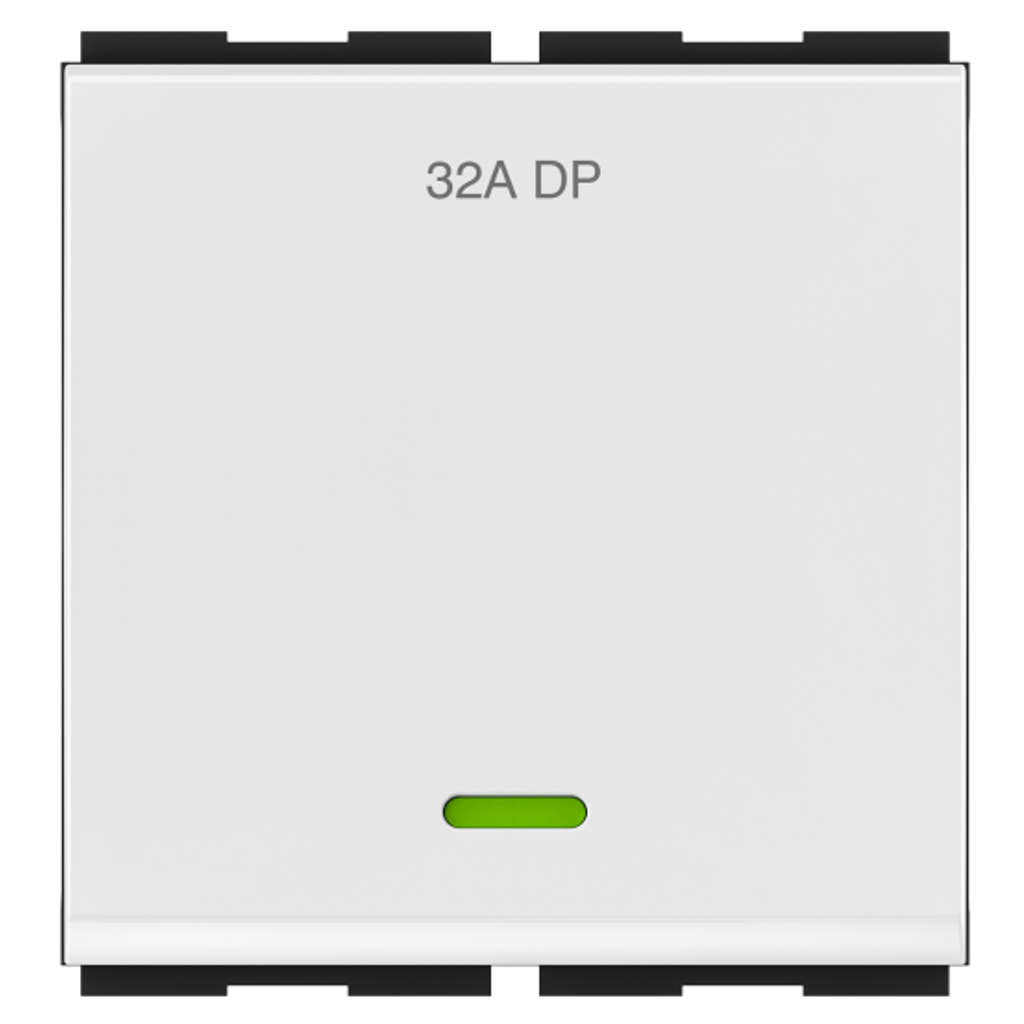 GM Zicono 32A Double Pole Switch With LED Indicator 2 Module AA 2 379 