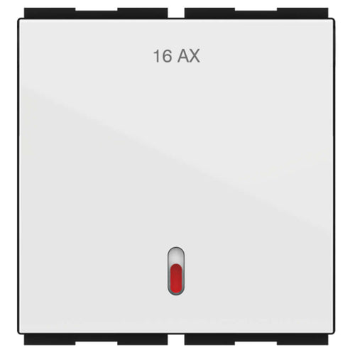GM Zenova 16AX 1 Way Switch With LED Indicator 2 Module AA 2 343 