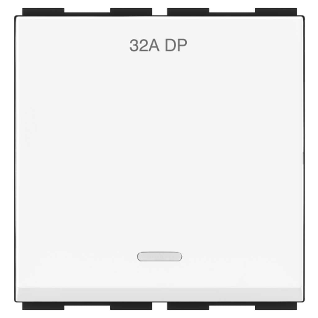 GM Ziano 32A Double Pole Switch With LED Indicator 2 Module AA 2 637 