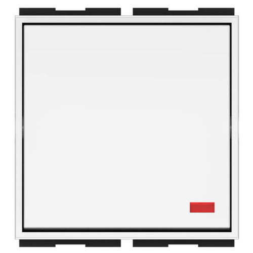 GM Aer Nova 10AX 1 Way Switch With LED Indicator 2 Module Glossy White AA 2 647 