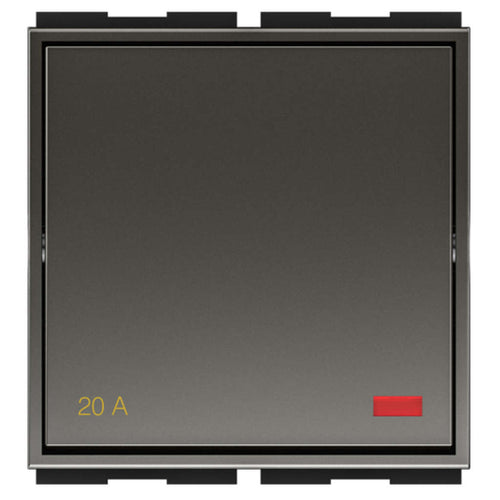 GM Aer Nova 20A 1 Way Switch With LED Indicator 2 Module Graphite Magnesia AA 2 655 