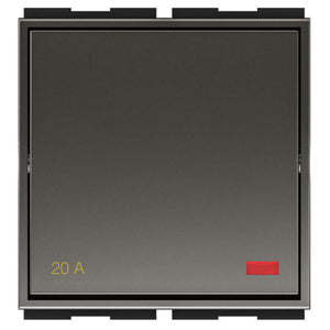 GM Aer Nova 20A 1 Way Switch With LED Indicator 2 Module Graphite Magnesia AA 2 655 