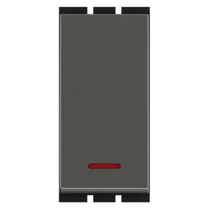 GM G-Ten Ace 10AX 1 Way Switch With LED Indicator Graphite Magnesia AC 1 002 