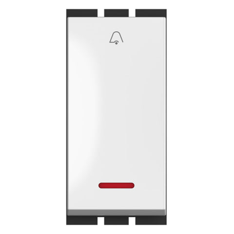 GM Axon 10AX Bell Push Switch With LED Indicator Glossy White AC 1 205 