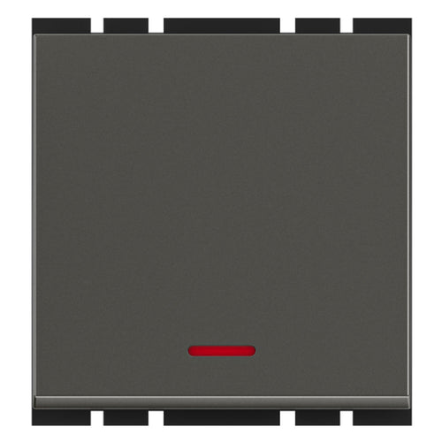 GM G-Ten Ace 10AX 1 Way Switch With LED Indicator 2 Module Graphite Magnesia AC 2 007 