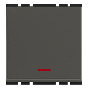 GM G-Ten Ace 10AX 1 Way Switch With LED Indicator 2 Module Graphite Magnesia AC 2 007 
