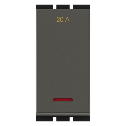 GM G-Ten Ace 20A 1 Way Switch With LED Indicator Graphite Magnesia AC 1 012 