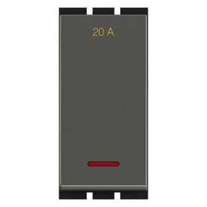GM G-Ten Ace 20A 1 Way Switch With LED Indicator Graphite Magnesia AC 1 012 