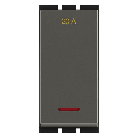 GM G-Ten Ace 20A 1 Way Switch With LED Indicator Graphite Magnesia AC 1 012 
