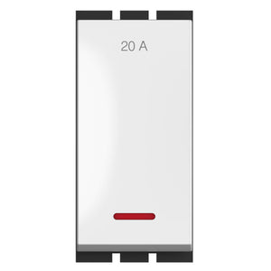 GM Axon 20A 1 Way Switch With Indicator Glossy White AC 1 212 