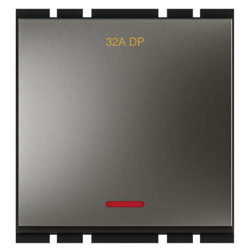 GM Axon 32A DP Switch With Neon Indicator 2 Module Graphite Magnesia AC 2 224 