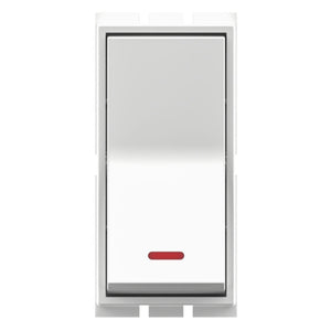 GM Axela 10AX 1 Way Switch With LED Indicator Glossy White AC 1 302 