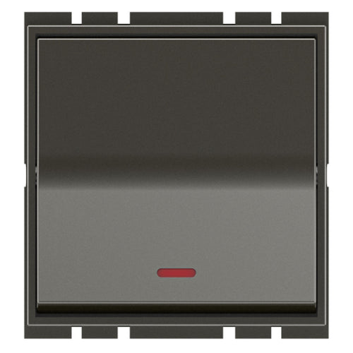 GM Axela 10AX 1 Way Switch With LED Indicator 2 Module Graphite Magnesia AC 2 307 