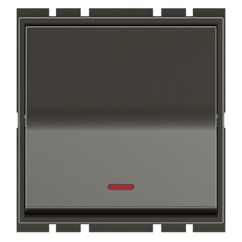 GM Axela 10AX 1 Way Switch With LED Indicator 2 Module Graphite Magnesia AC 2 307 