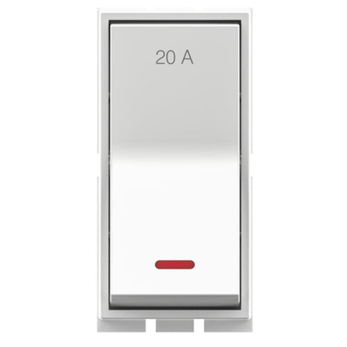 GM Axela 20A 1 Way Switch With LED Indicator Glossy White AC 1 312 