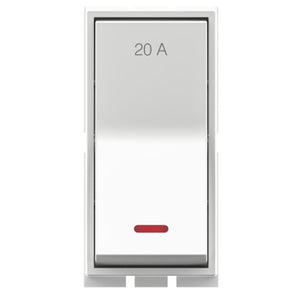GM Axela 20A 1 Way Switch With LED Indicator Glossy White AC 1 312 