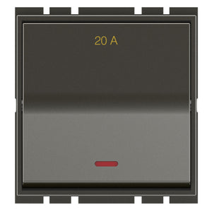 GM Axela 20A 1 Way Switch With LED Indicator 2 Module Graphite Magnesia AC 2 315 