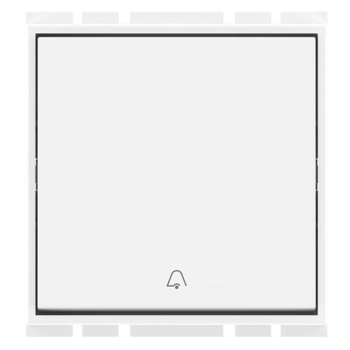 GM Flatino 10AX Bell Push Switch 2 Module Glossy White AC 2 339 