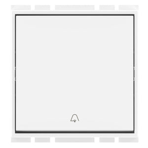 GM Flatino 10AX Bell Push Switch 2 Module Glossy White AC 2 339 