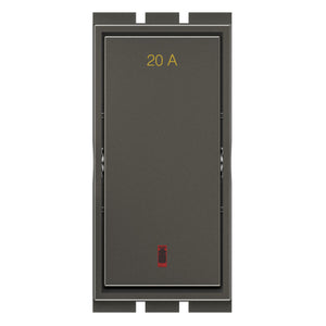 GM Flatino 20A 1 Way Switch With LED Indicator Graphite Magnesia AC 1 342 