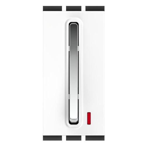 GM Stylo 10AX 1 Way Switch With LED Indicator Glossy White AC 1 362 