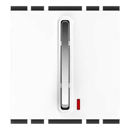 GM Stylo 10AX 1 Way Switch With LED Indicator 2 Module Glossy White AC 2 367 