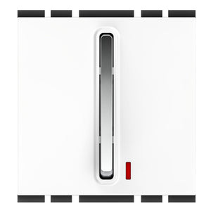 GM Stylo 10AX 1 Way Switch With LED Indicator 2 Module Glossy White AC 2 367 