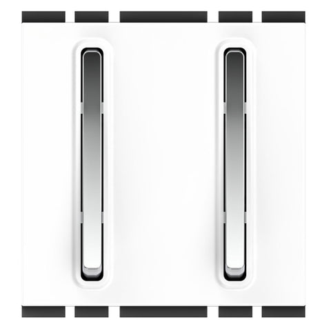 GM Stylo 10AX 1 Way With 2 Switches 2 Module Glossy White AC 2 377 