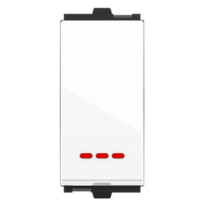 GM Viva 10AX 1 Way Switch With LED Indicator Glossy White AB 1 002 