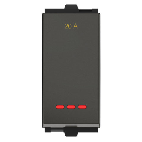 GM Viva 20A 1 Way Switch With LED Indicator Graphite Magnesia AB 1 006 