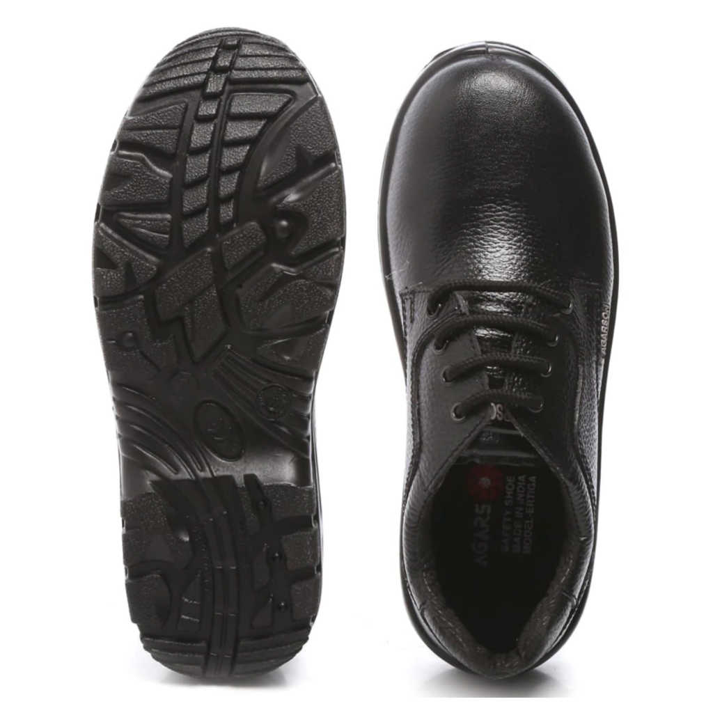 Agarson Ertiga Steel Toe Leather Upper Safety Shoe Black
