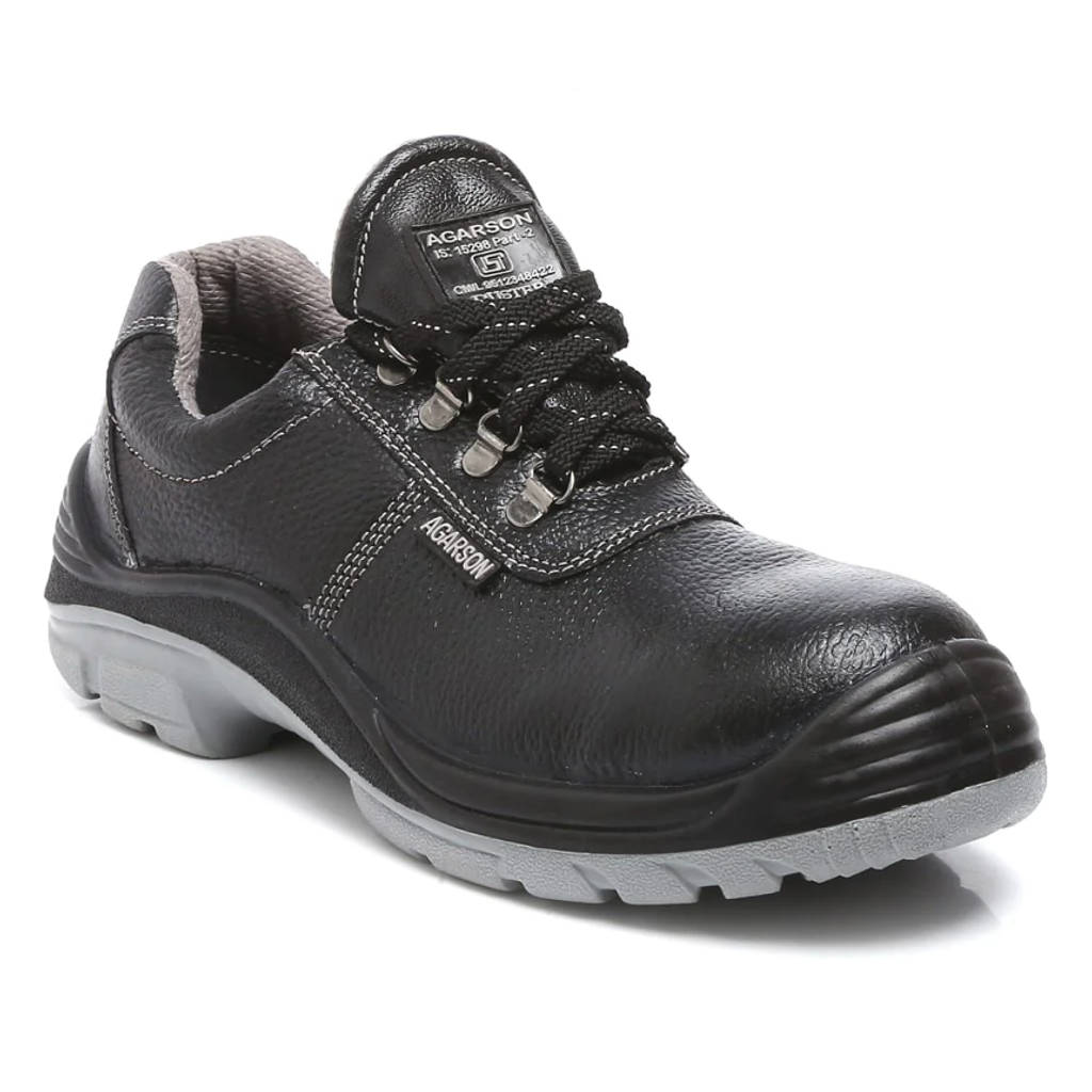 Agarson Duster Steel Toe Leather Upper Safety Shoe Black