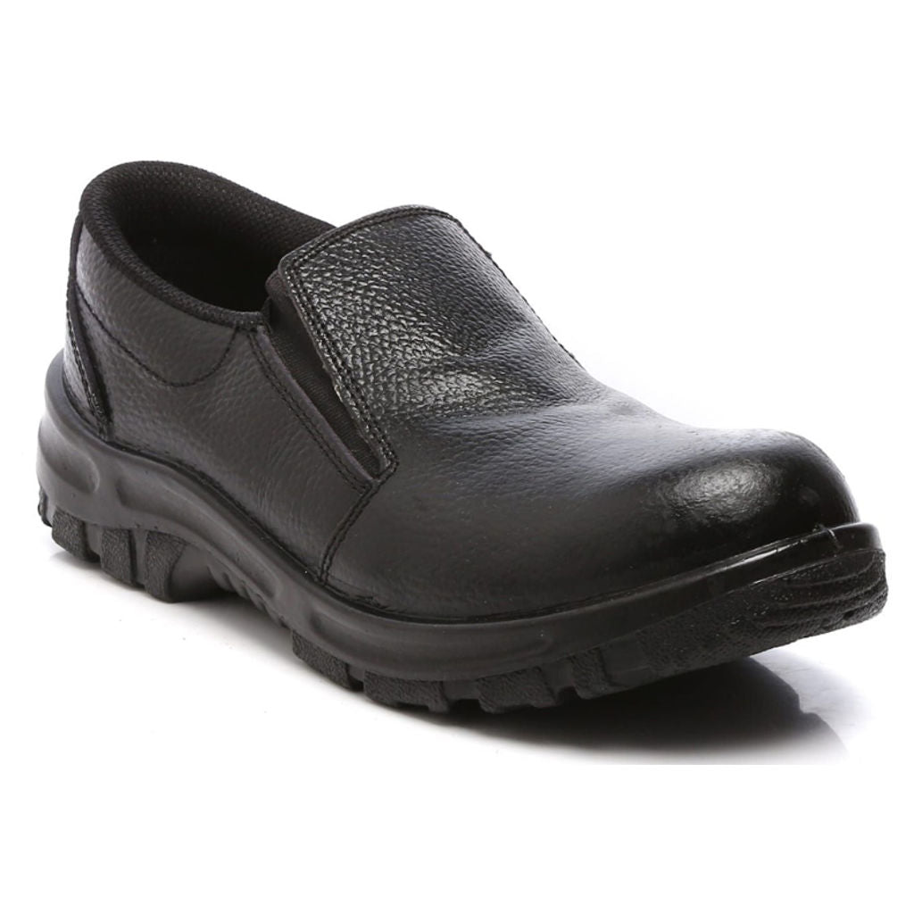Agarson Moccasin Steel Toe Leather Upper Safety Shoe Black