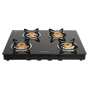 Faber Jumbo Neo XL Glass Top Gas Stove 4 Brass Burner 
