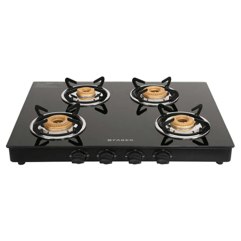 Faber Jumbo Neo XL Glass Top Gas Stove 4 Brass Burner 