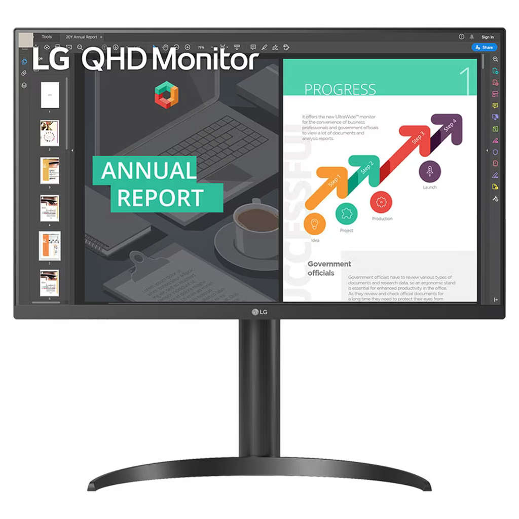 LG QHD Ergo IPS Monitor With USB Type-C 27(68.58cm) Black 27QN850 